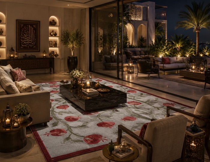 سجاد زرقاء منسوج مسطح